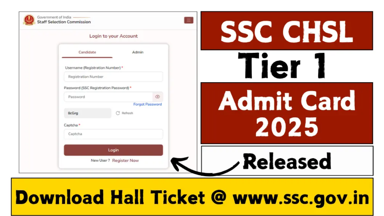 SSC CHSL Tier 1 Admit Card 2025 Out