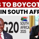 U.S. to Boycott G20 Summit in South Africa